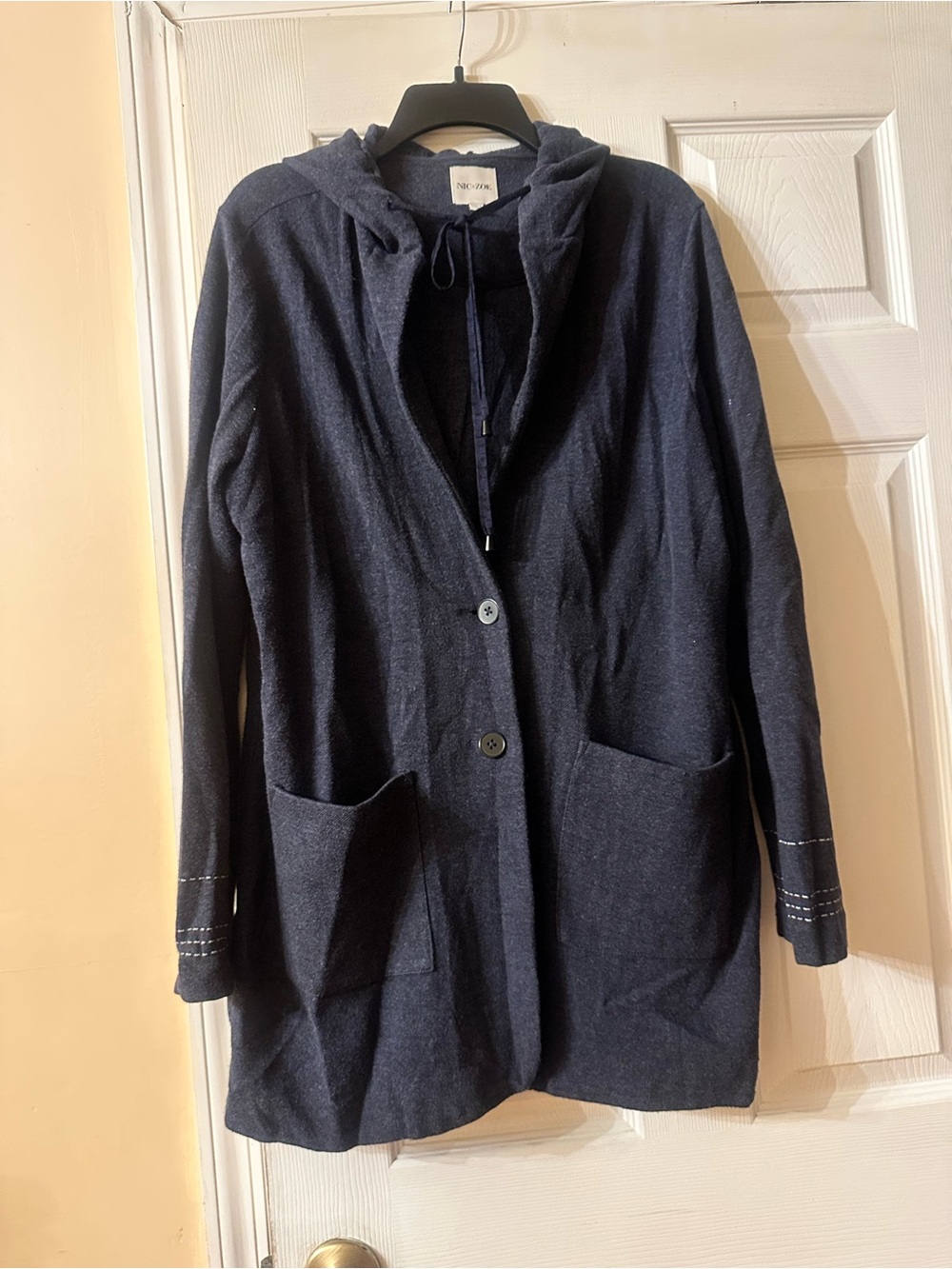 NIC+ZOE Navy Hooded Blazer Jacket
